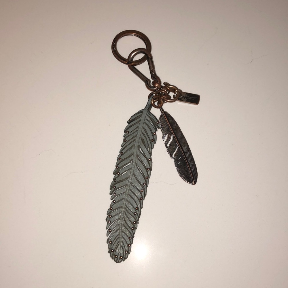 Coach feathered leather key chain